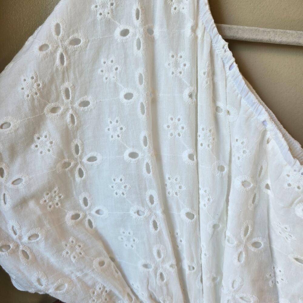 NWT By Together White Eyelet Midi Dress Puff Sleeve Cut-Out Size M - Picture 4 of 10